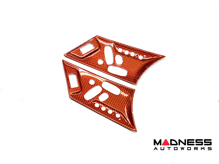 Jaguar F-TYPE Interior Trim - Carbon Fiber - Seat Adjustment Control Cover Trim Kit - Orange Candy - Pre 2018